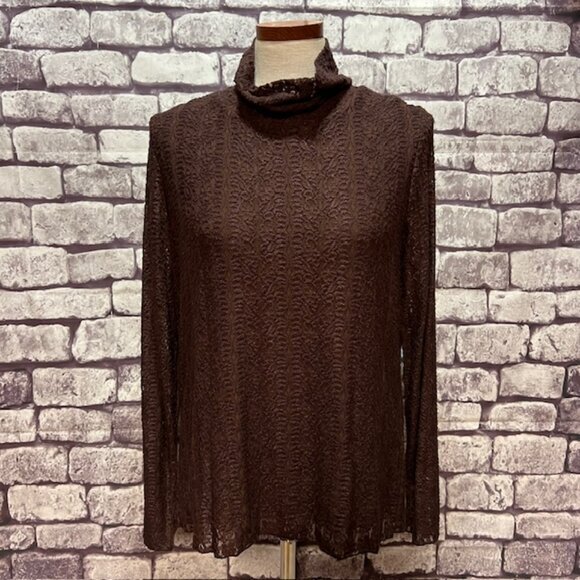 J. Jill Tops - J. Jill NWT Brown Long Sleeve Draped Neck Blouse Size L